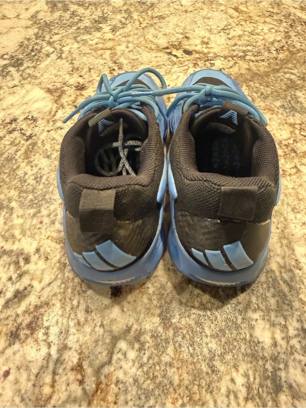 adidas Kids Light Blue and Black Sneakers - Lace-Up Athletic Shoes